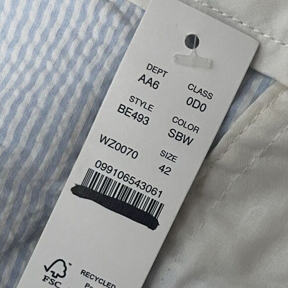 J.CREW 7" Stretch Seersucker Short Size 42 Blue White NEW Preppy Coastal BE493 - Picture 6 of 10